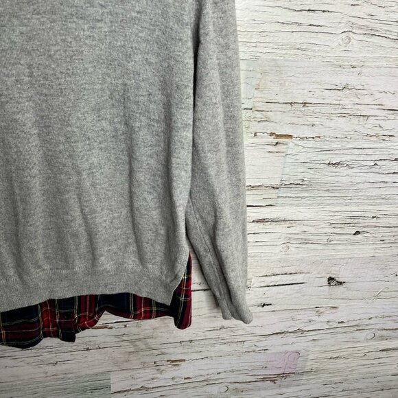 Goodnight macaroon top sweater gray  red plaid size small - Picture 3 of 9